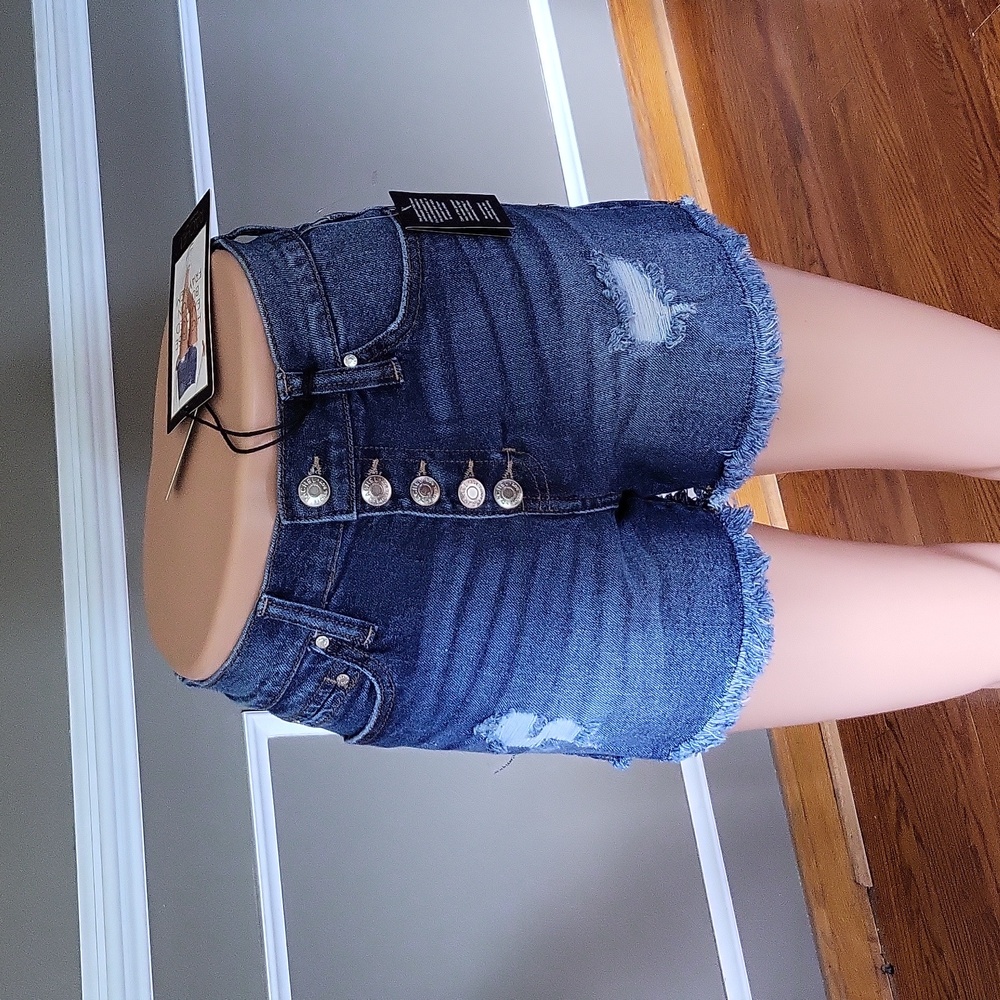 RACHAEL ROY High Rise Grayed Hem Shorts Size 26 NWT